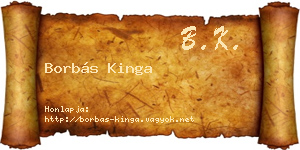 Borbás Kinga névjegykártya