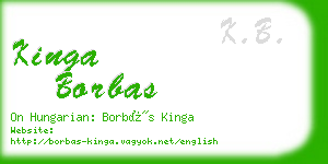 kinga borbas business card